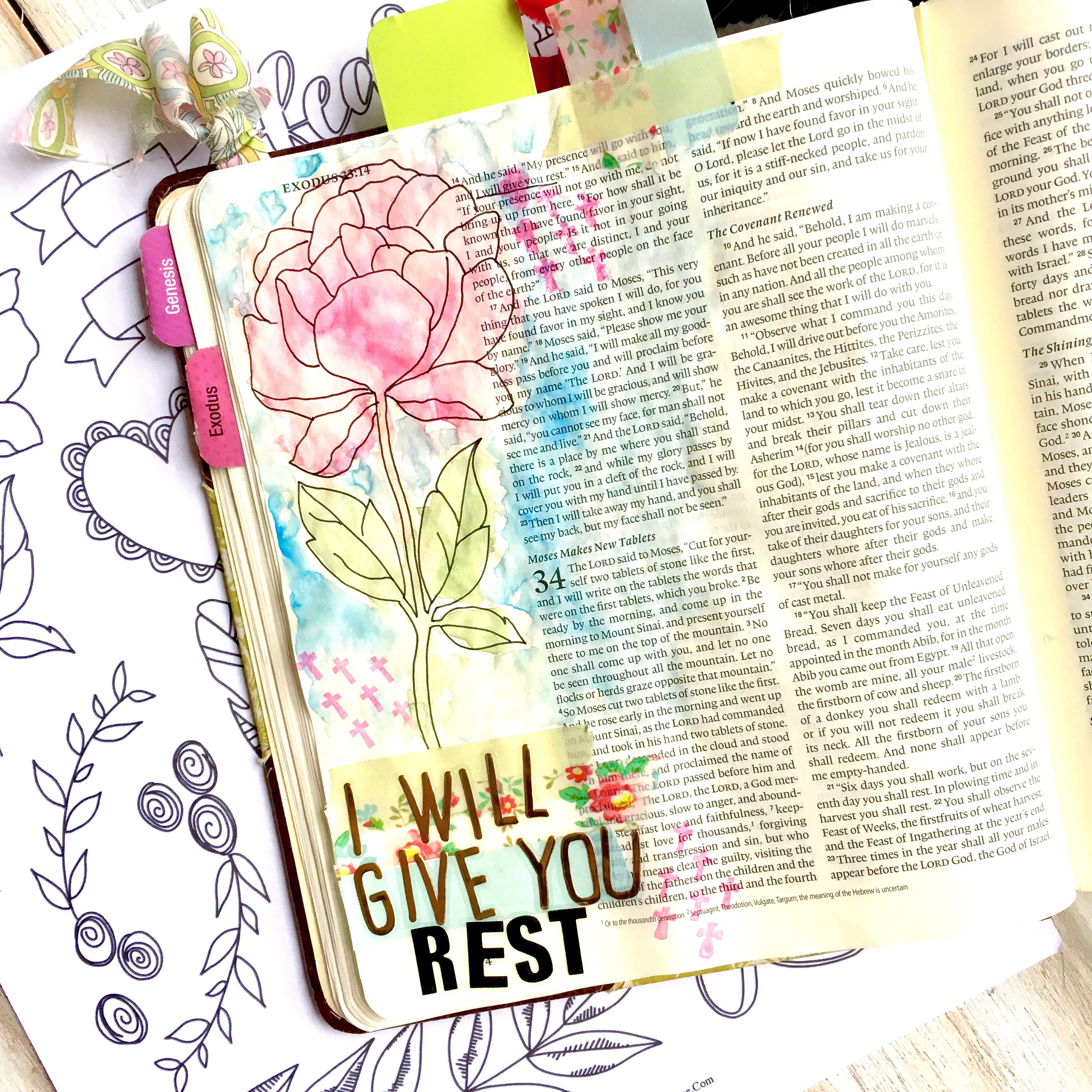 Printable Bible Washi Tape, Instant Download, Scripture Stickers