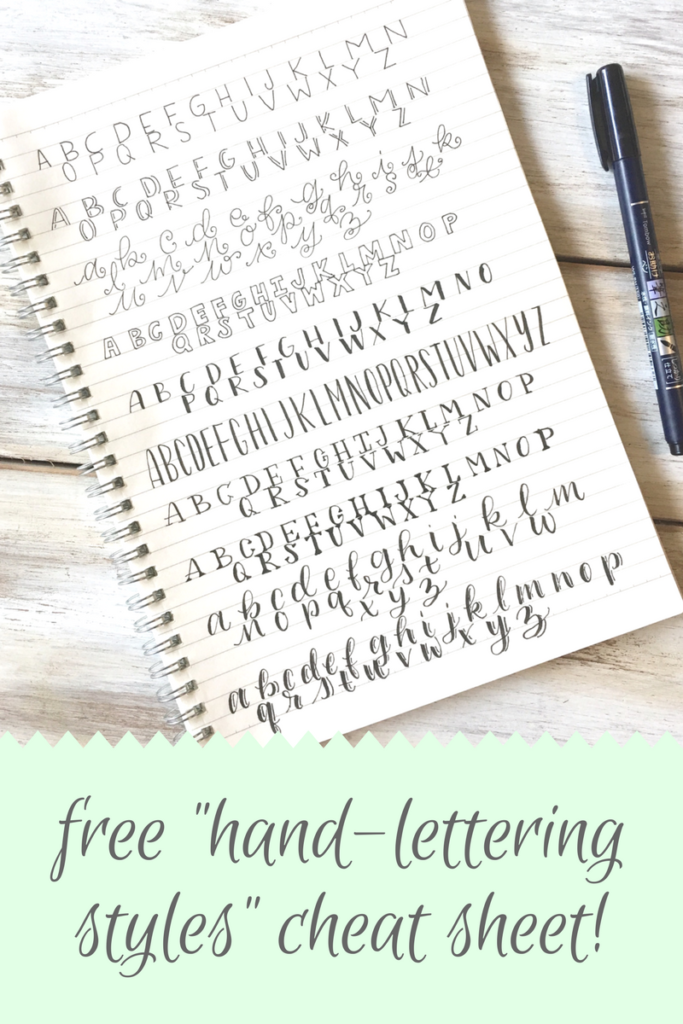 10 Simple Hand-Lettering Styles, Plus a Free Cheat Sheet! - Scribbling Grace