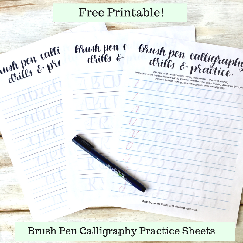 Free Brush Lettering Practice Sheets: Lowercase Alphabet 