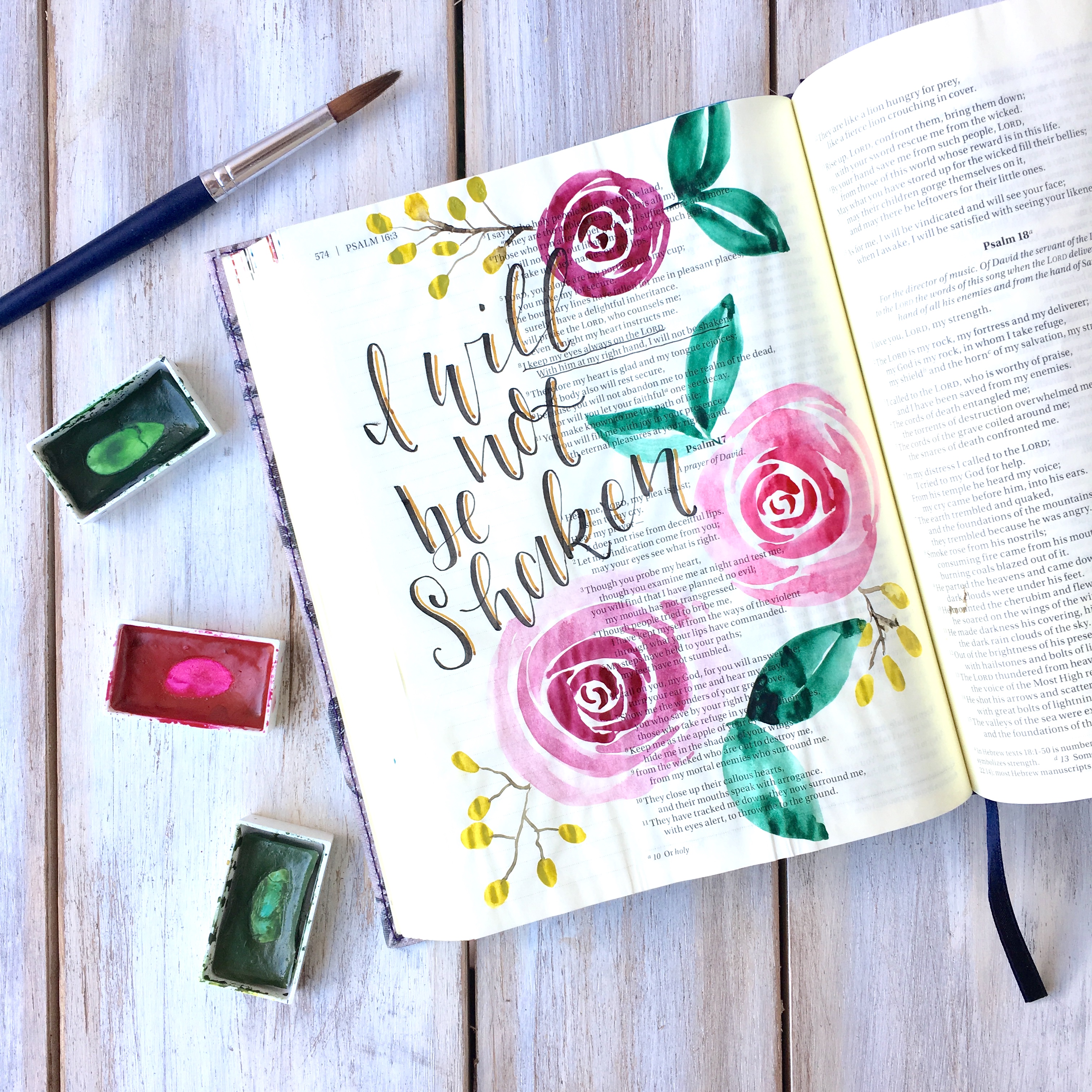 Learn how to make easy watercolor roses in your journaling Bible