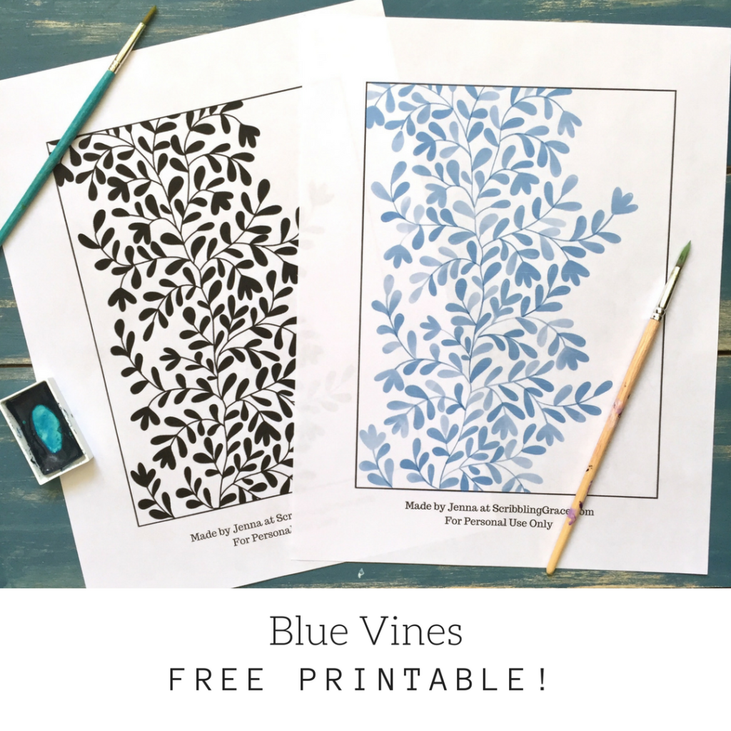Scribbling Grace free printable