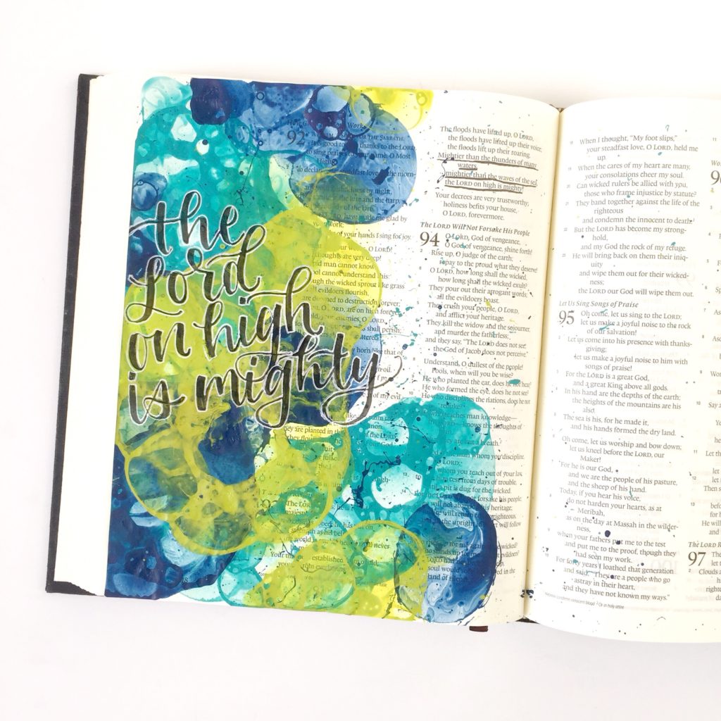 Bubble painting in your journaling Bible