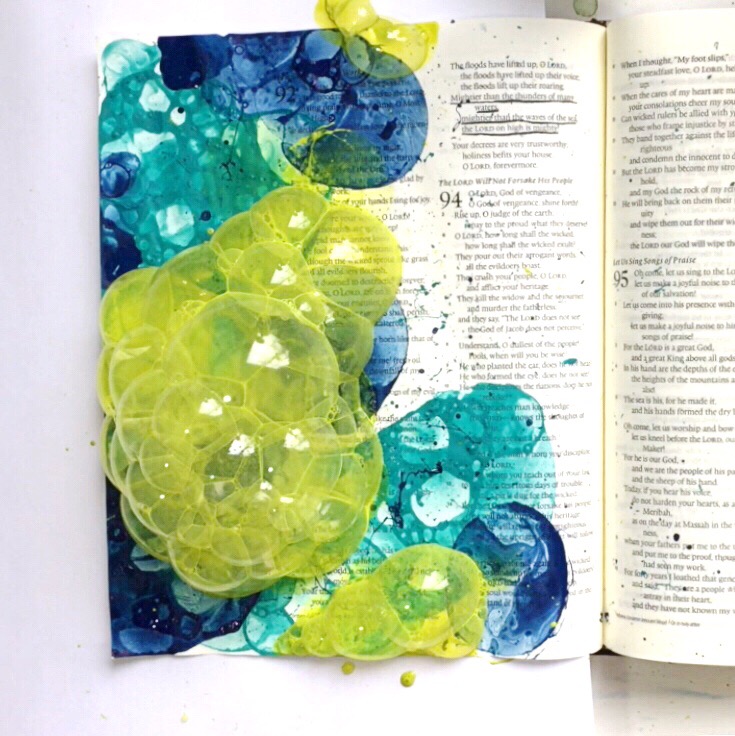 Bubble painting in your journaling Bible
