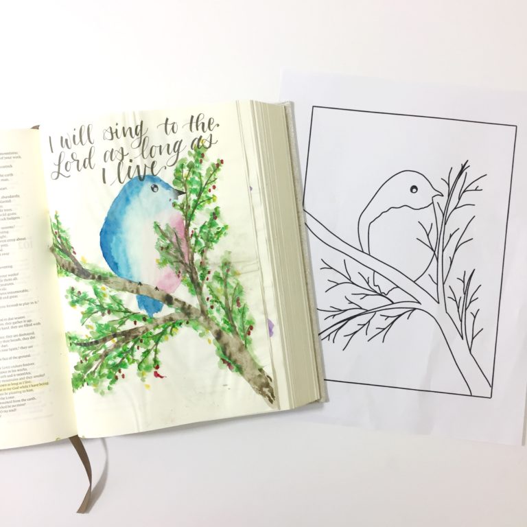 Watercolor Bird Tutorial- Bible Journaling With Me- Plus A Free ...