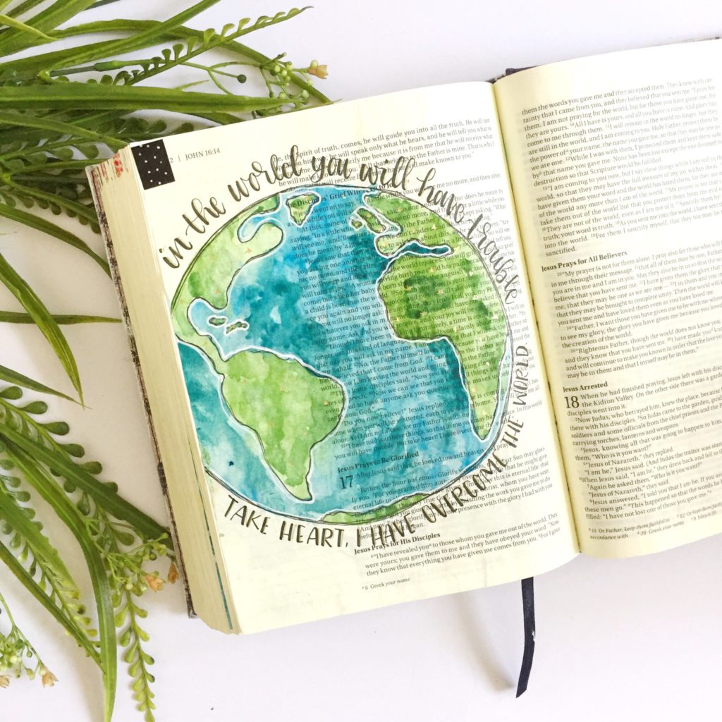 Bible journaling with me- Watercolor World tutorial. Plus a free printable! 