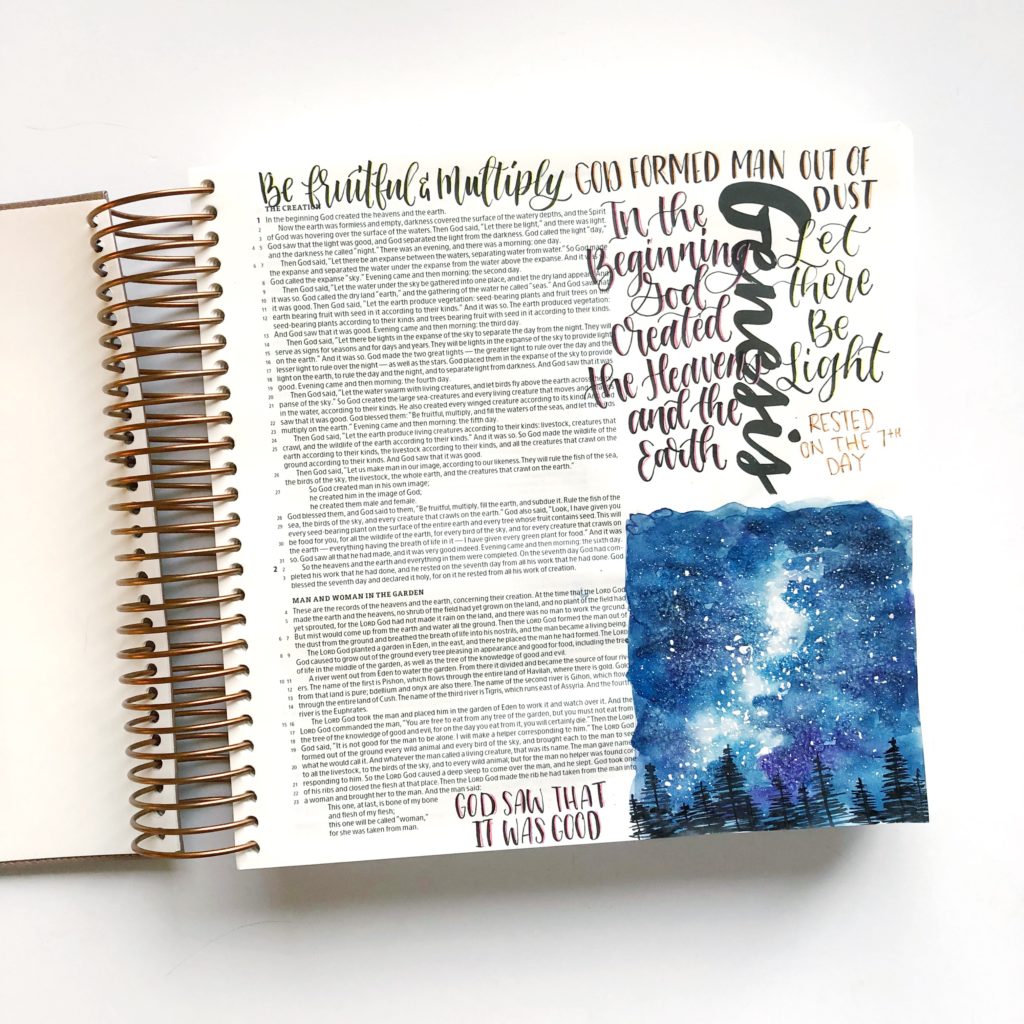Watercolor galaxy tutorial in the Illustrating Bible