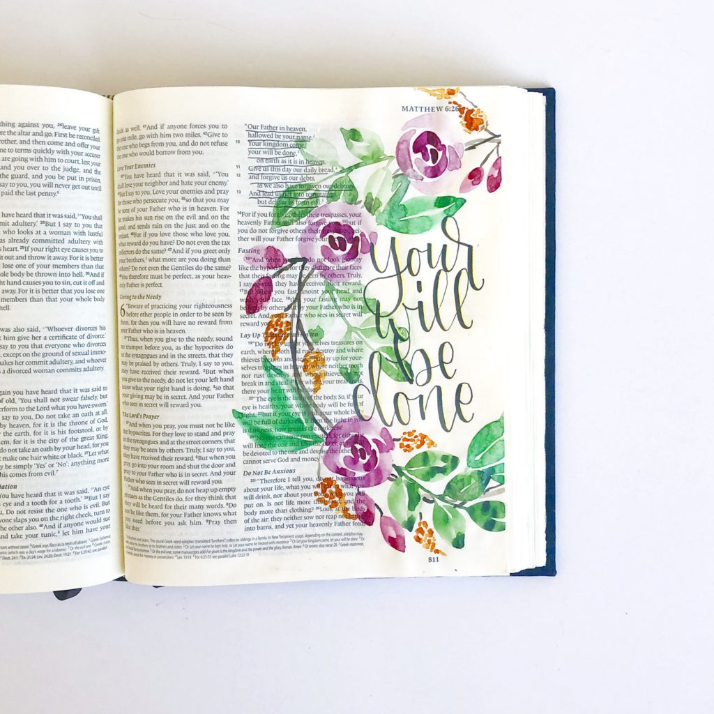 Watercolor Wreath Tutorial- Bible Journaling With Me - Scribbling Grace