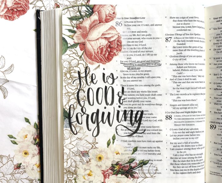 Bible journaling with napkins