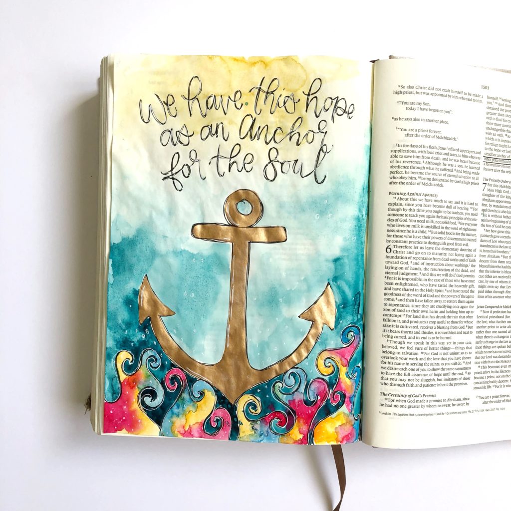 bible journaling with scribbling grace, free anchor traceable