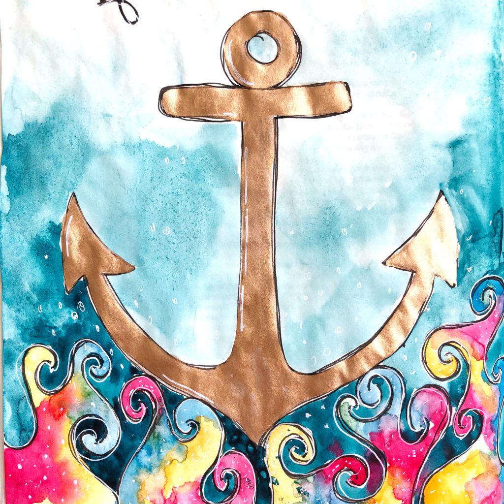 watercolor anchor tutorial plus free printable
