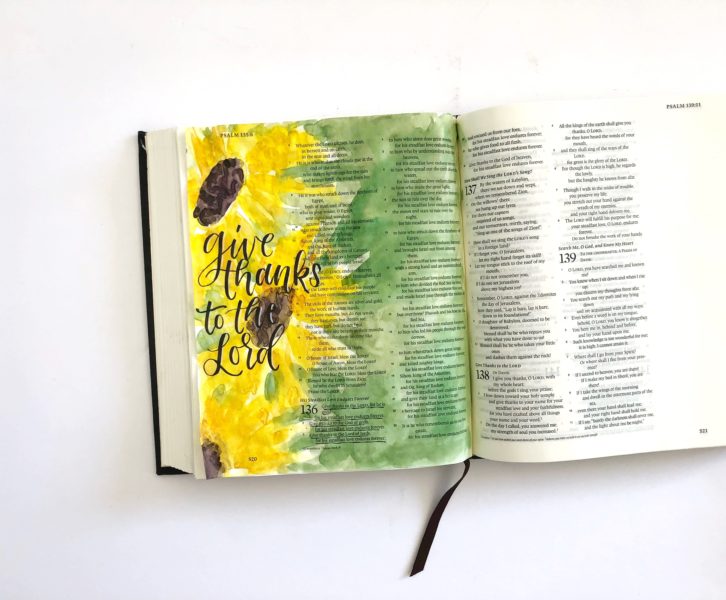 watercolor sunflowers bible journaling tutorial