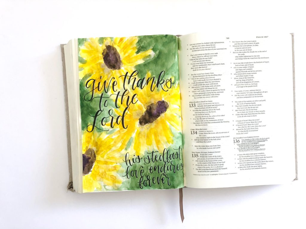 scribbling grace bible journaling. Loose watercolor sunflower