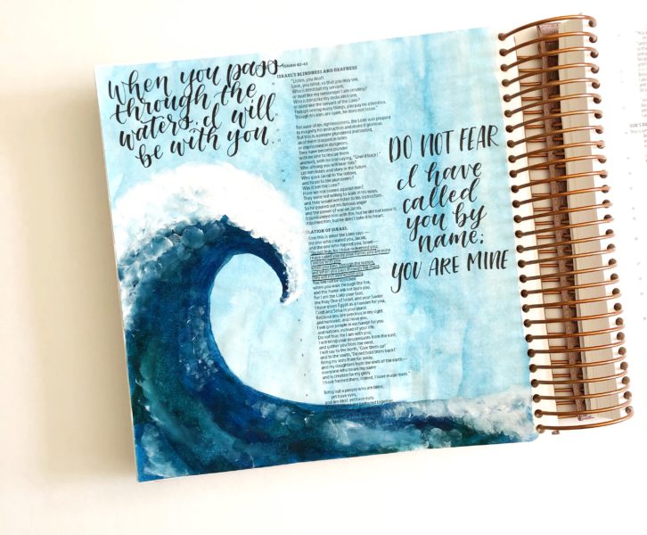 mixed media wave bible journaling tutorial