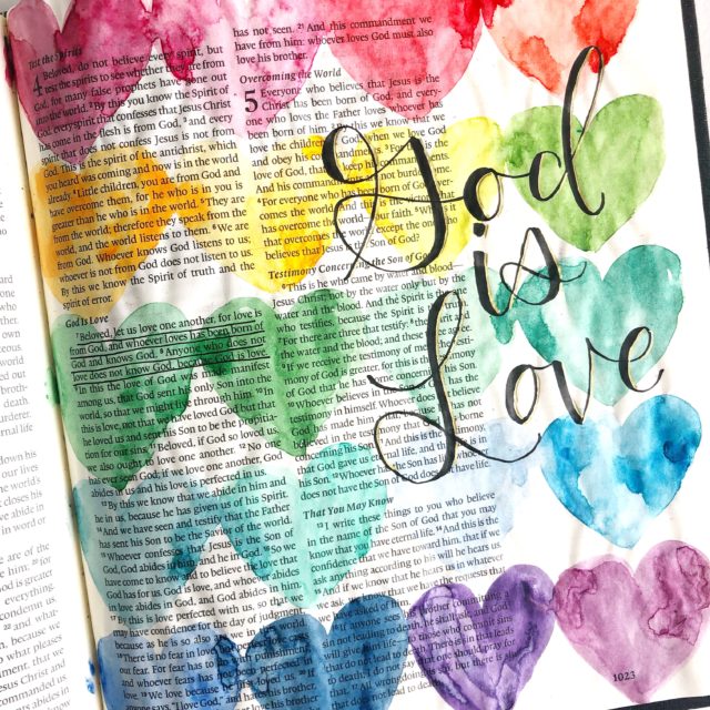 Bible Journaling With Me- Watercolor Hearts - Scribbling Grace