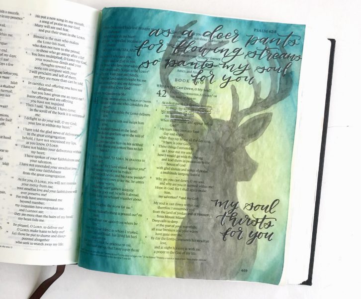 bible journaling- watercolor deer silhouette tutorial