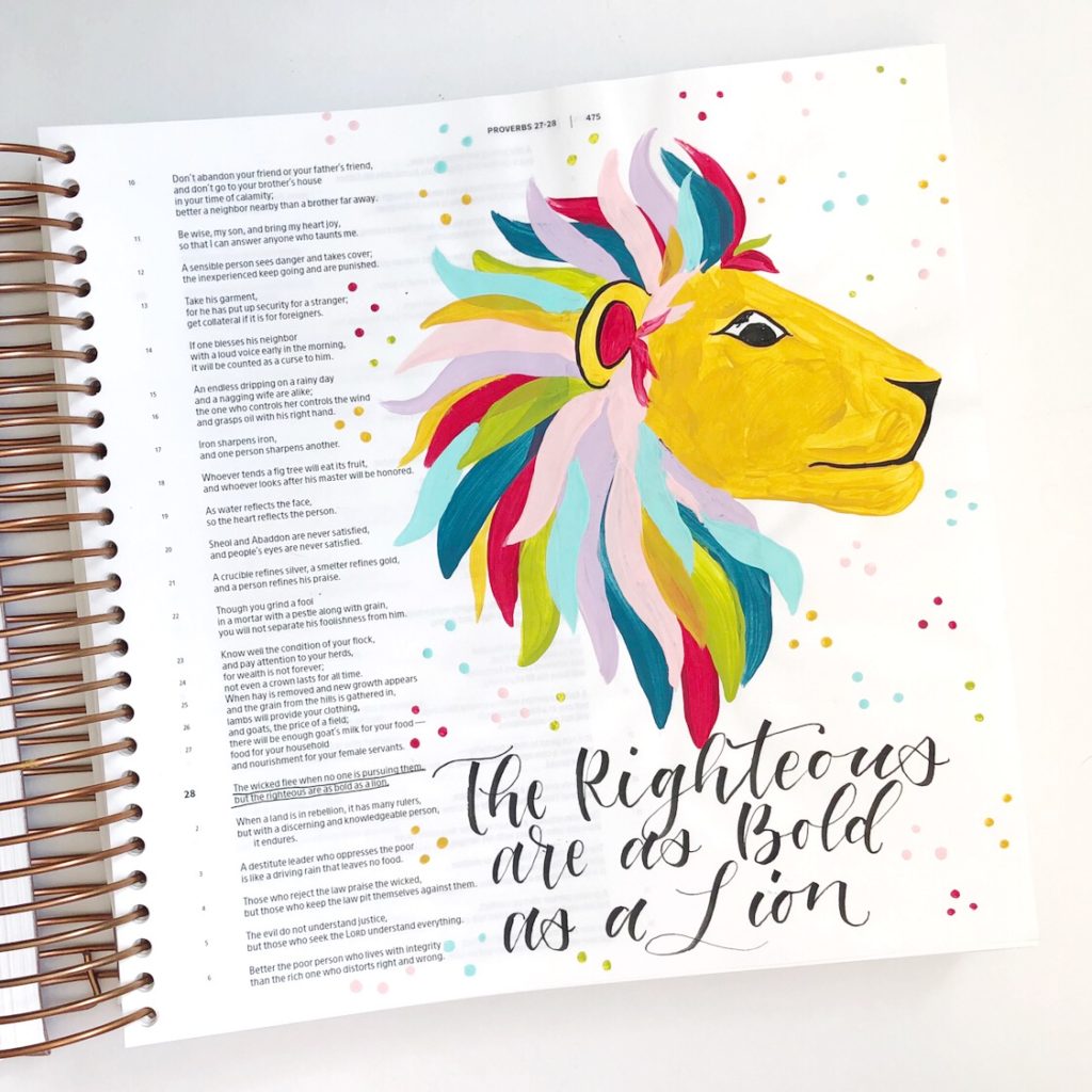 Colorful Acrylic Lion- Bible Journaling With Me- Plus A Free Printable ...