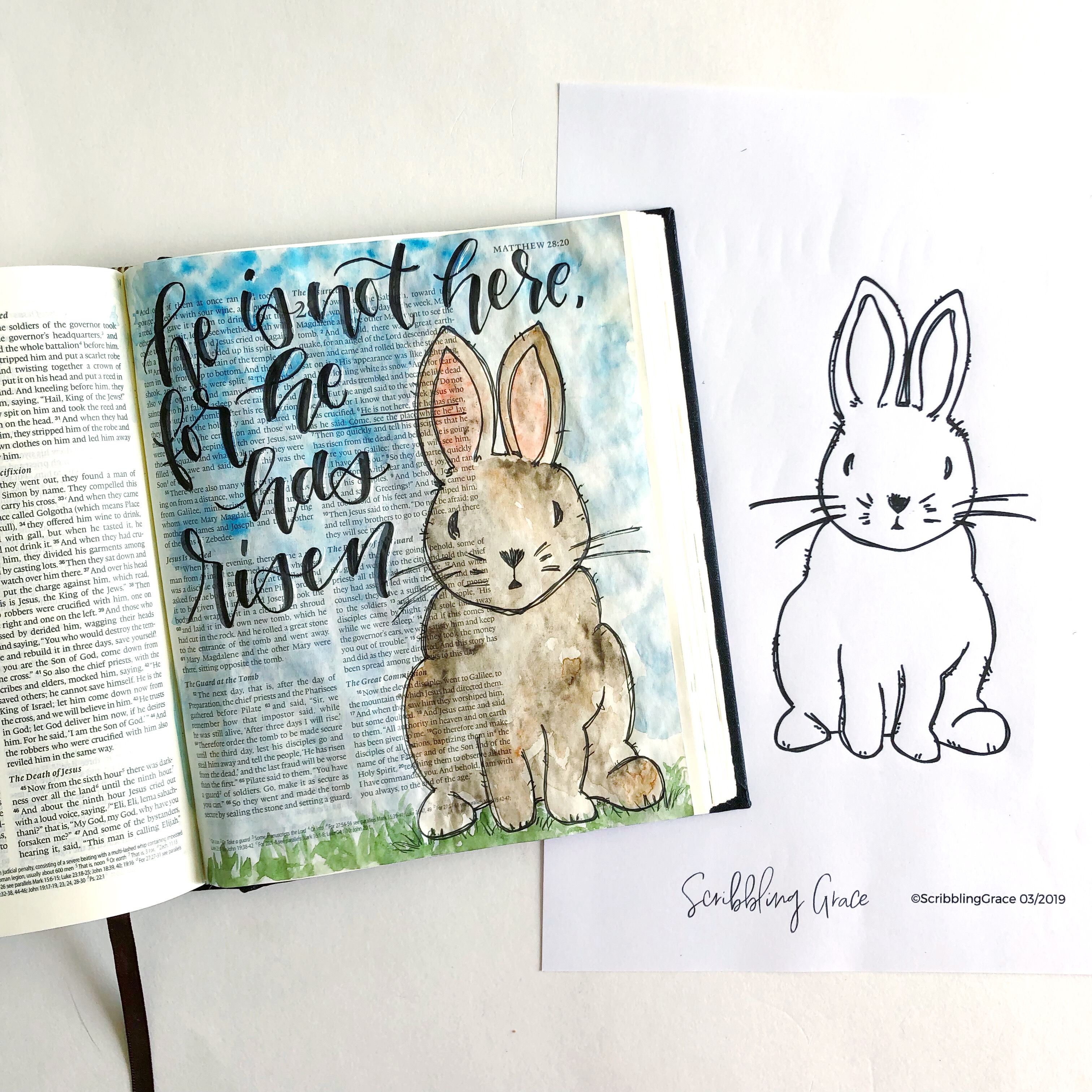 Bible Journaling With Me- Easter Bunny (Five Months After Easter)- Plus ...