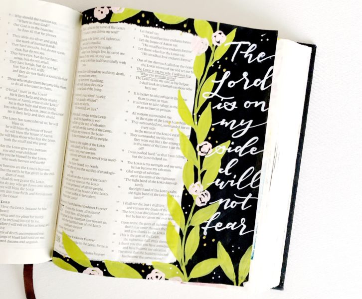 Scribbling Grace Bible Journaling Tutorial. Black Background