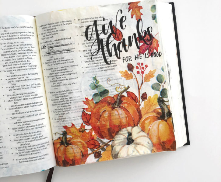 Scribbling Grace Bible Journaling Tutorial- Thanksgiving Napkin Technique