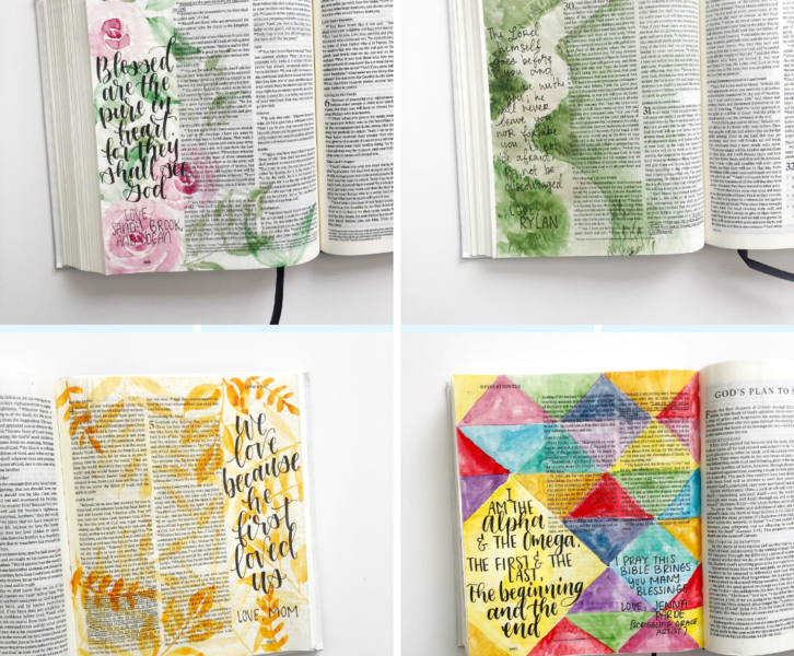 Scribbling Grace Journaling Bible Flip-Through. All Watercolor, ESV Double Column Journaling Bible