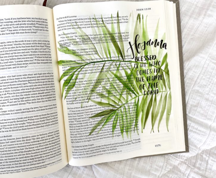 How To Paint A Watercolor Palm Leaf- Bible JournalingTutorial By Scribbling Grace. Palm Sunday- John 12:13