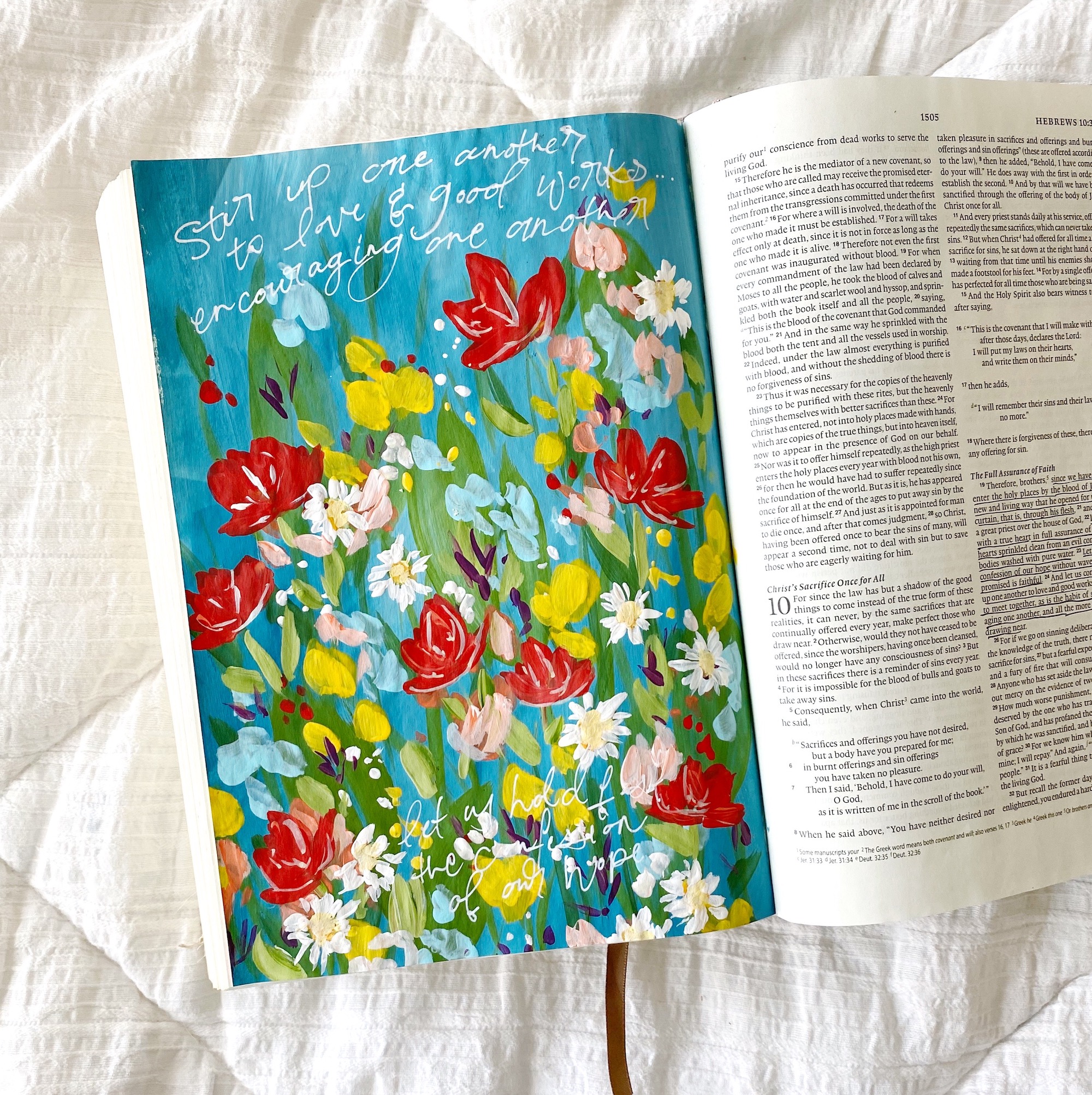 Painting Loose Wildflowers With Acrylics- Bible Journaling With Me 