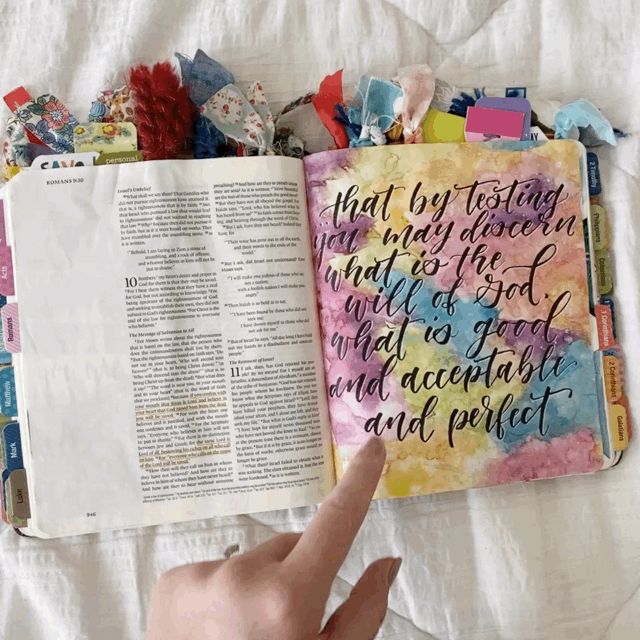 How to create a Bible journaling tip-in. Tomoe River paper and watercolors. Tutorial by Scribbling Grace
