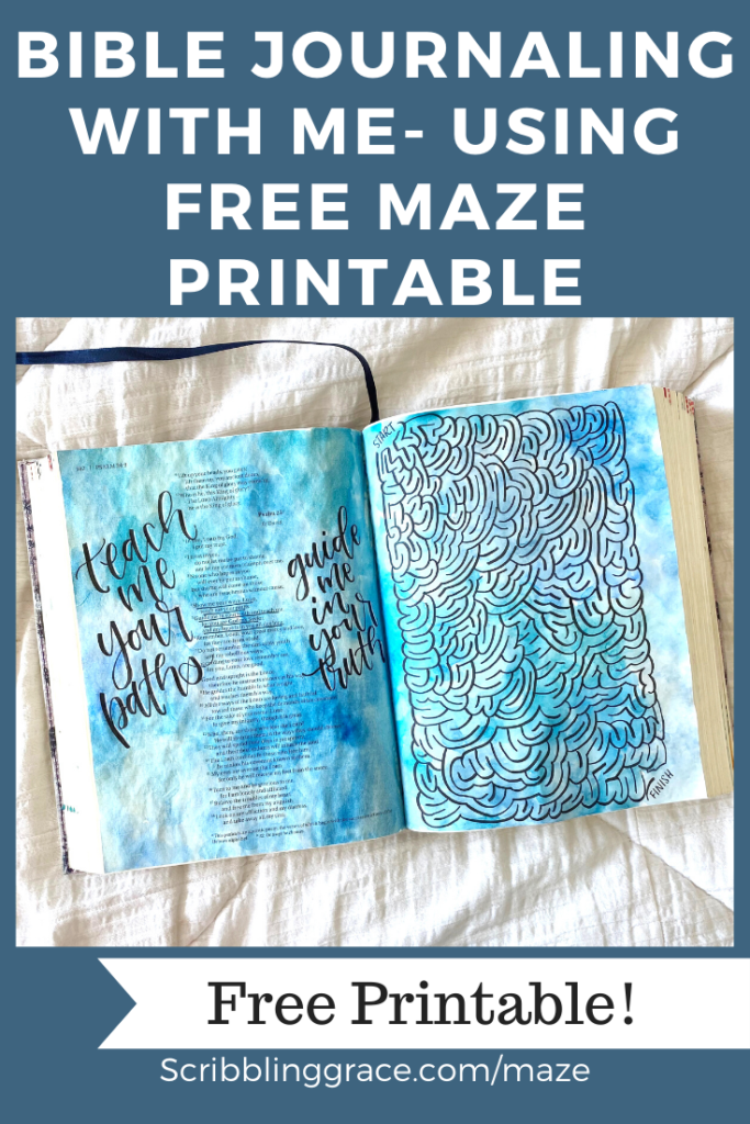 Scribbling Grace Bible Journaling With FREE Maze Printable