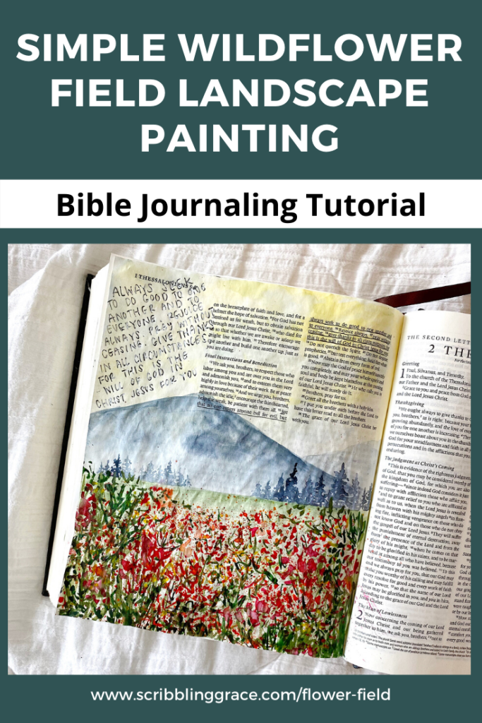 Wildflower Field Bible Journaling Painting Tutorial By Scribbling Grace