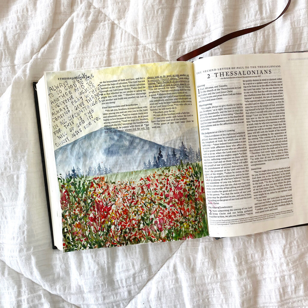 Wildflower Field Bible Journaling Painting Tutorial By Scribbling Grace
