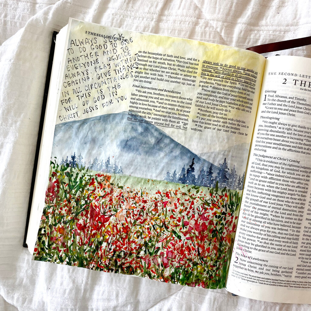 Wildflower Field Bible Journaling Painting Tutorial By Scribbling Grace