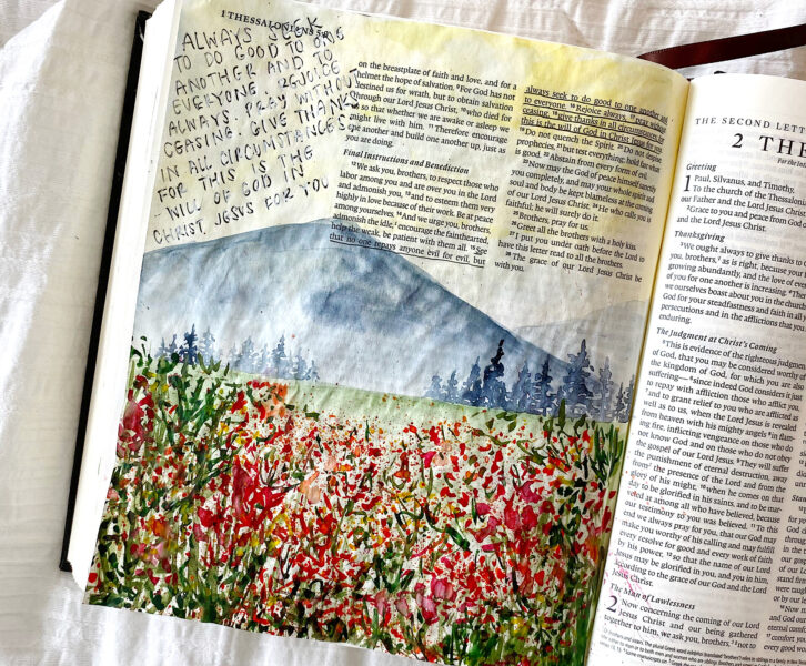 Wildflower Field Bible Journaling Painting Tutorial By Scribbling Grace