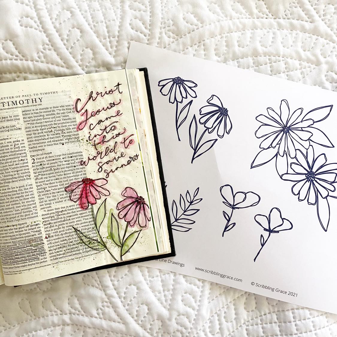 Bible Journaling With Stencils - Scribbling Grace